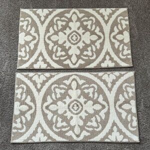 Set of Two Beige & Cream Rugs
